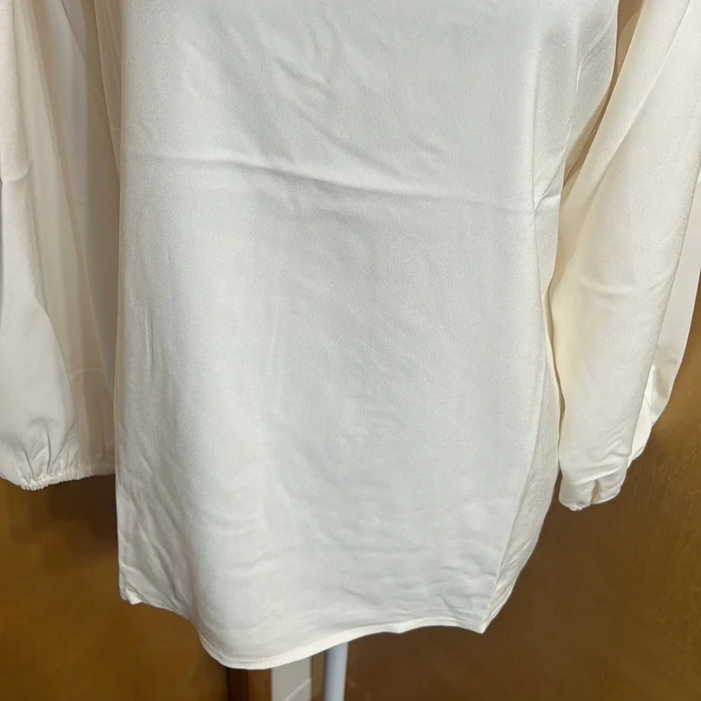 NWT J. Crew Puff Sleeve Satin-Back Crepe Top